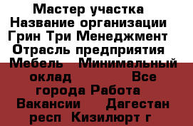 Мастер участка › Название организации ­ Грин Три Менеджмент › Отрасль предприятия ­ Мебель › Минимальный оклад ­ 60 000 - Все города Работа » Вакансии   . Дагестан респ.,Кизилюрт г.